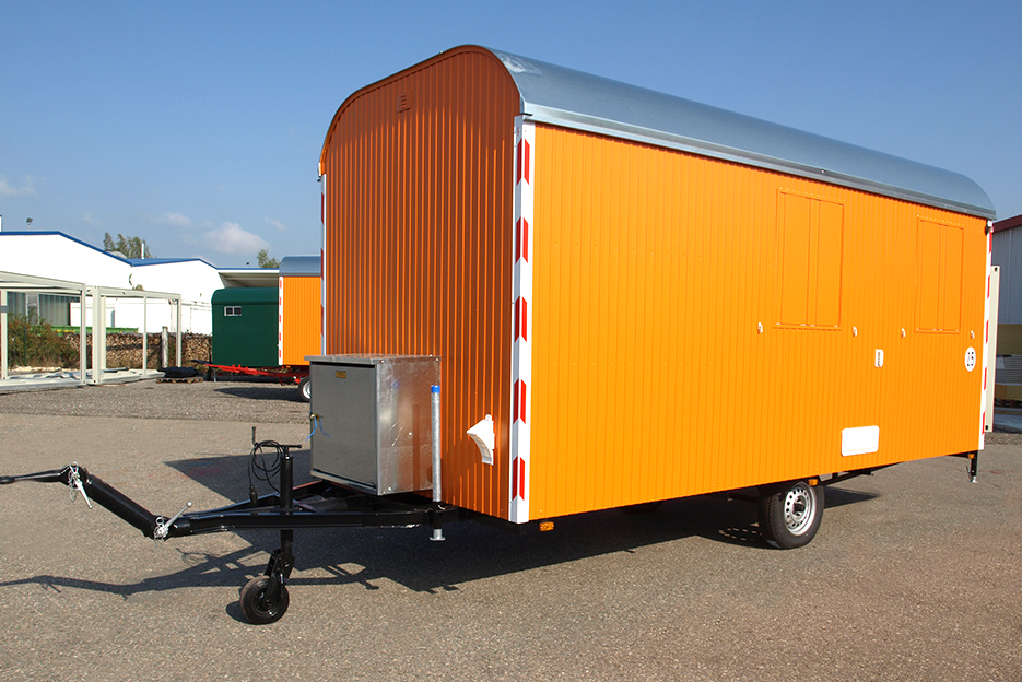Container Bauwagen Höhenverstellbar Deichsel Knauss Raumsysteme